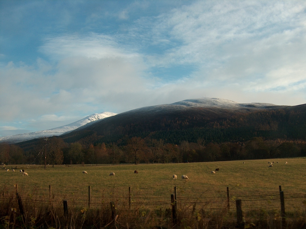 Field and mountains in Garve