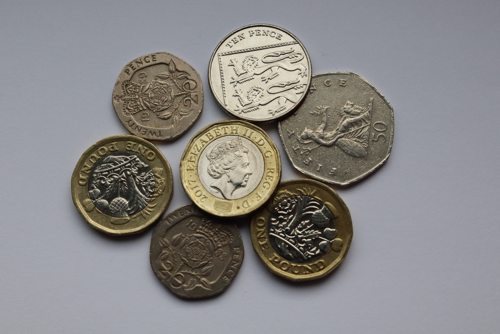 Pile of pound sterling coins