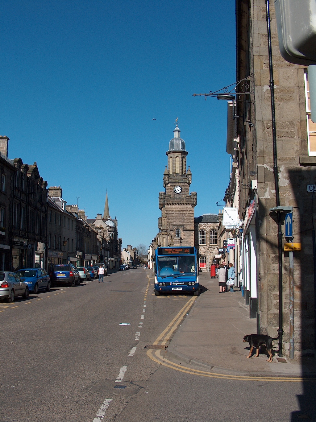 Forres High Street and Tolbooth