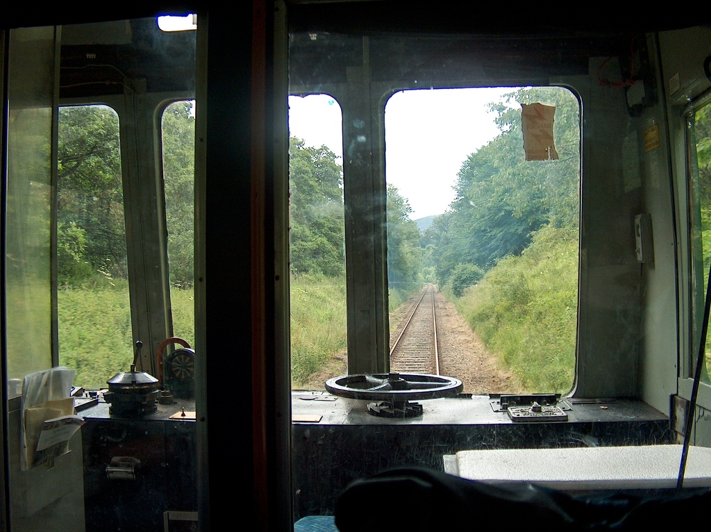 View from DMU cab, Keith and Dufftown Railway
