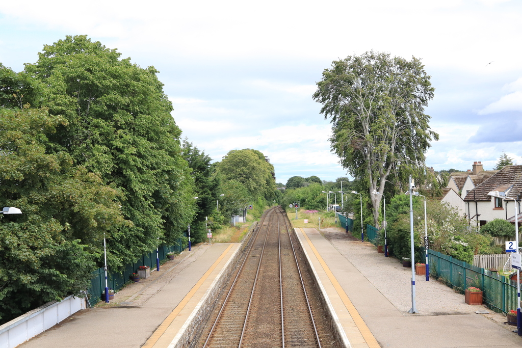 Railway line looking east from Nairn Station