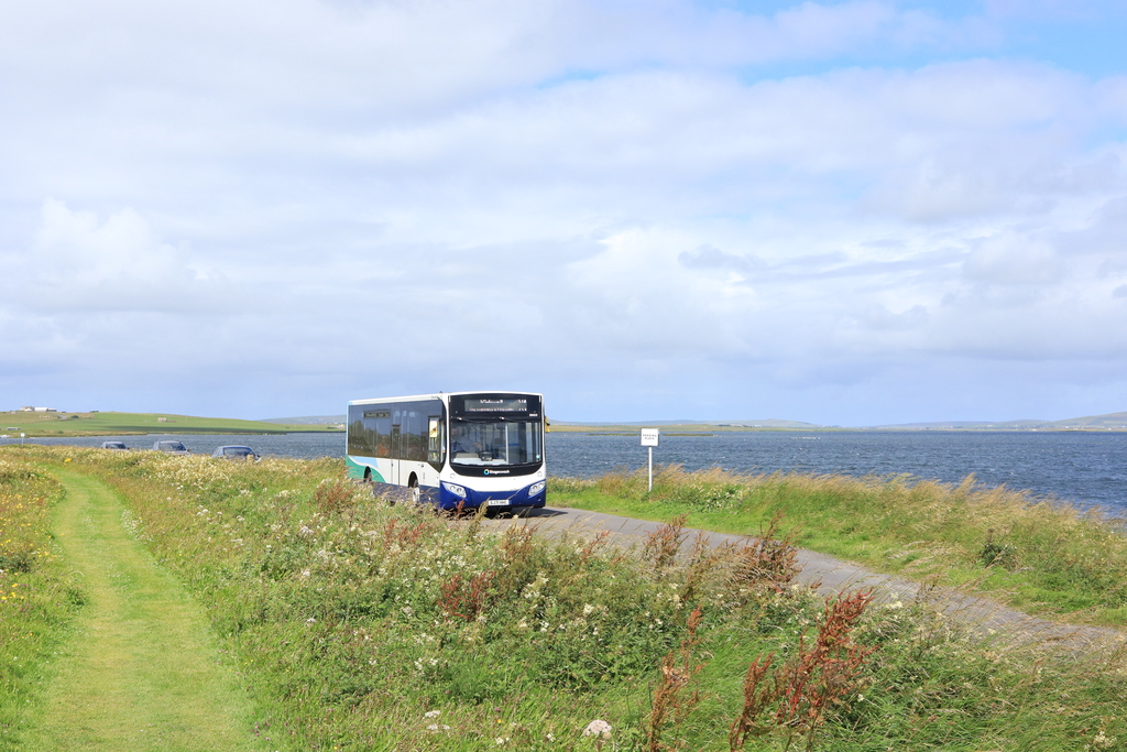Stagecoach bus at Ring of Brodgar Orkney