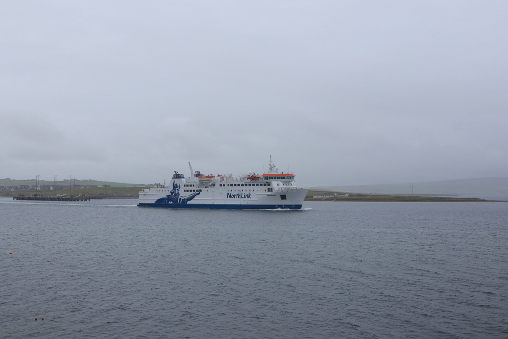 NorthLink Ferries MV Hamnavoe leaving Stromness