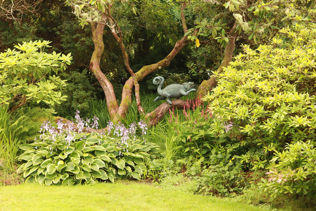 Chameleon sculpture at Attadale Gardens
