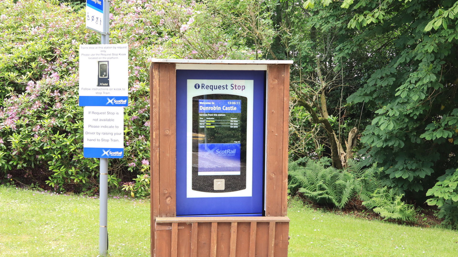 Request Stop Kiosk at Dunrobin Castle railway station