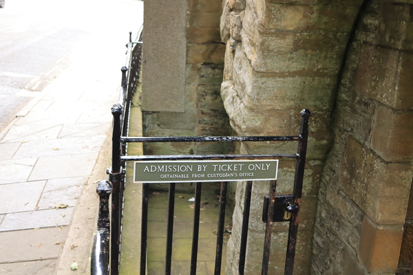 Admissions sign at Bishop's Palace, Kirkwall